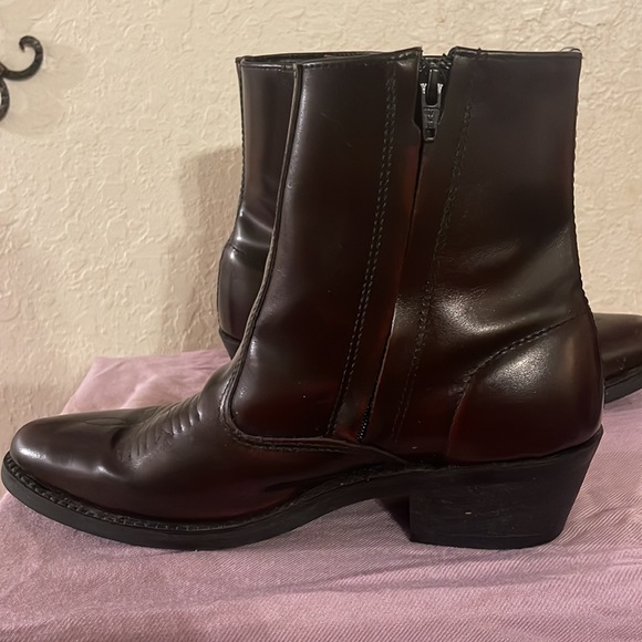 LAREDO (62004) Brown Long Haul Western Side-Zipper Round Toe Boots - Size 8 1/2 - Picture 3 of 8